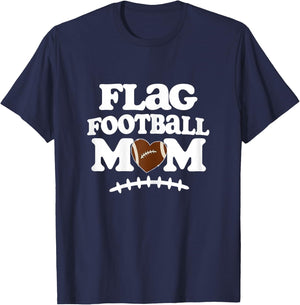 Flag Football Mom Gift Sports Mom Era Football T-Shirt - T-Shirt | Navy