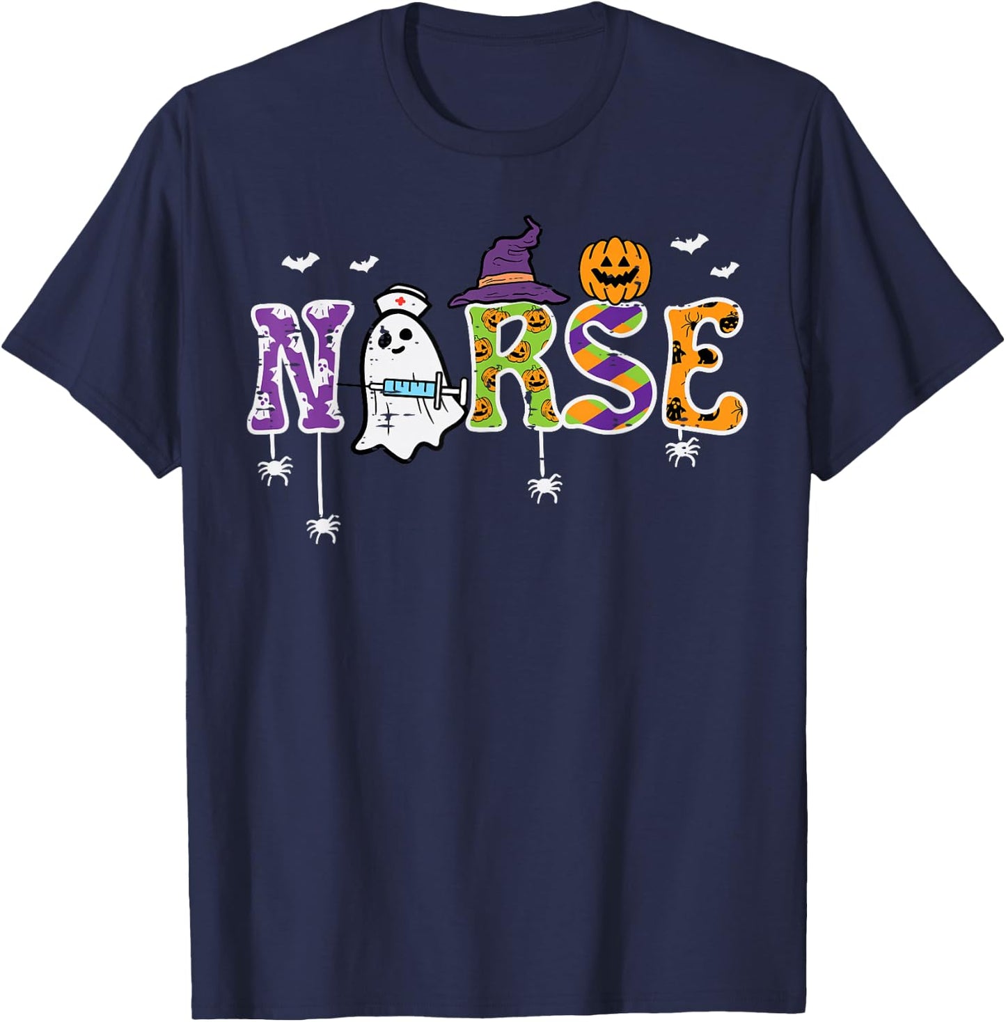 Nurse Halloween Costume Nursing Costume Scrub Top Women Men T-Shirt - T-Shirt | Navy