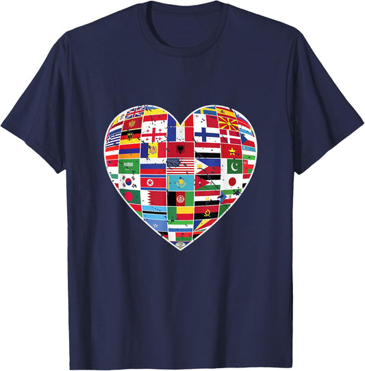 World Flags Earth Day T-Shirt - T-Shirt | Navy