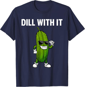 Dill Pickle Design Women Kids Cucumber Pickle Lover T-Shirt - T-Shirt | Navy