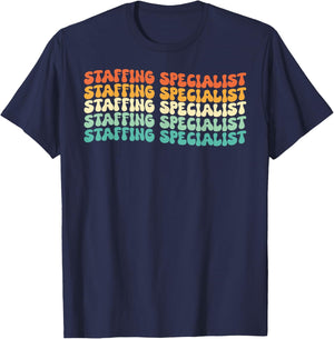 Groovy Staffing Specialist Job Title T-Shirt - T-Shirt | Navy