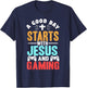 Funny Christian Jesus Gaming Gift Christian Gamer T-Shirt - T-Shirt | Navy
