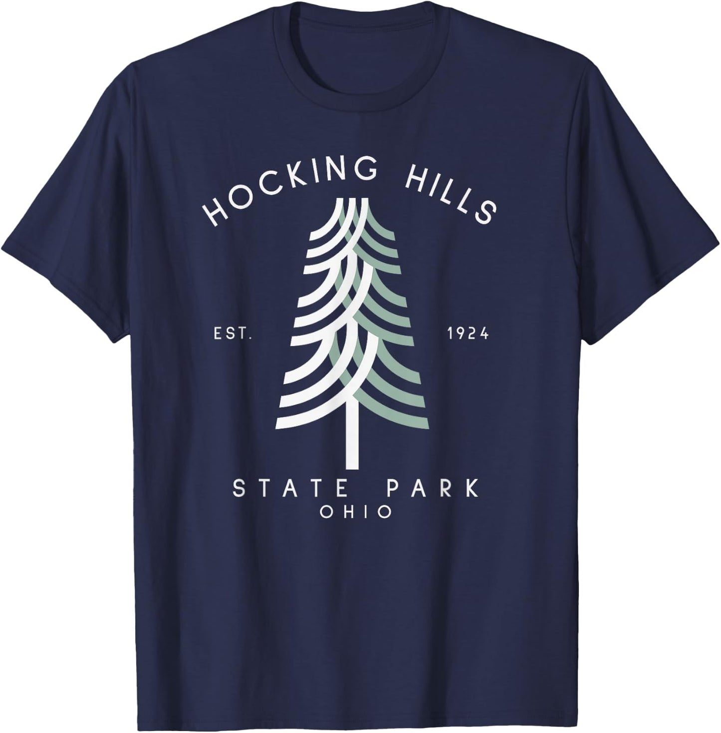 Hocking Hills Park Ohio tree T-Shirt - T-Shirt | Navy