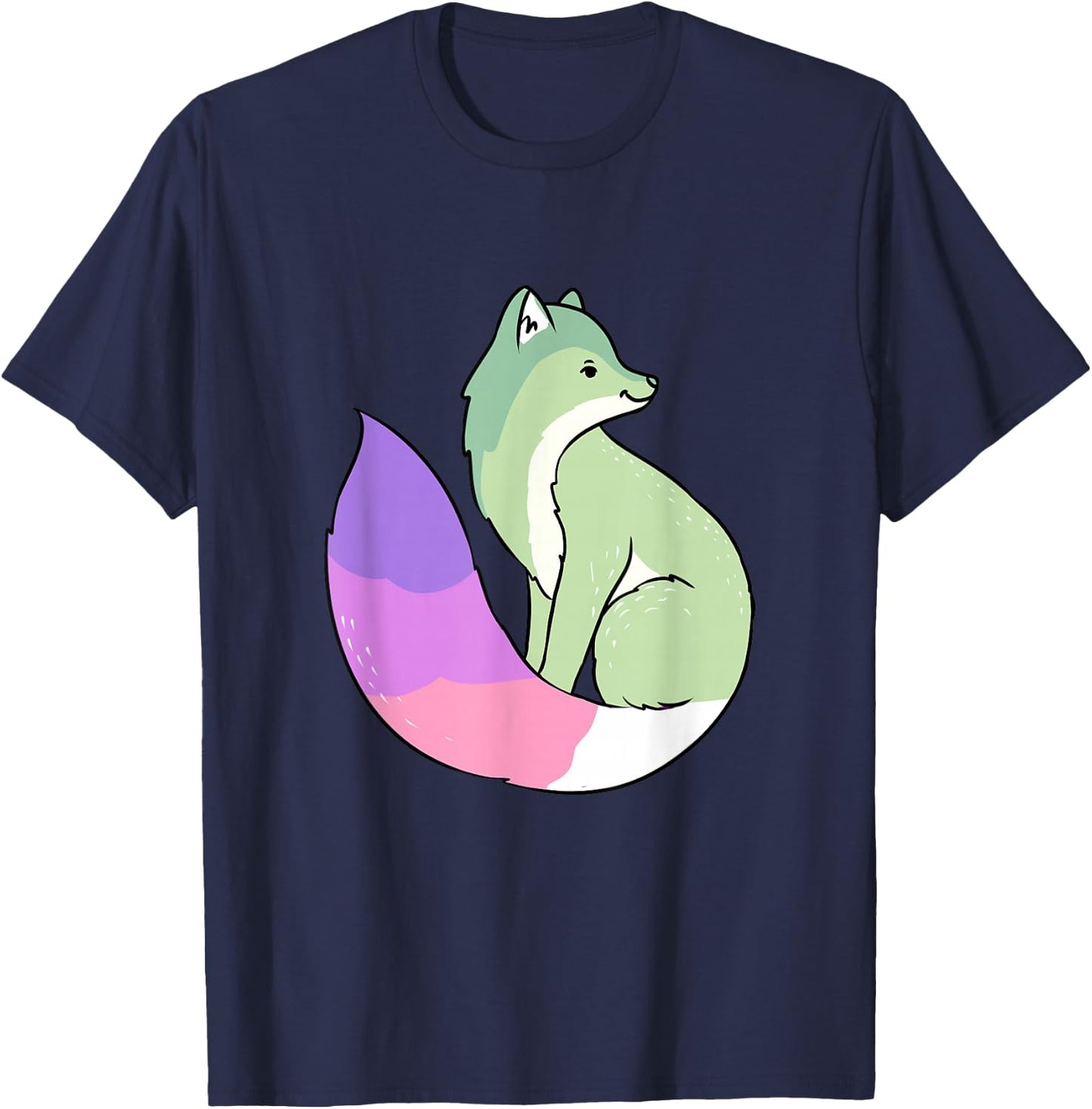 Genderfae Fox Genderfae Pride T-Shirt - T-Shirt | Navy
