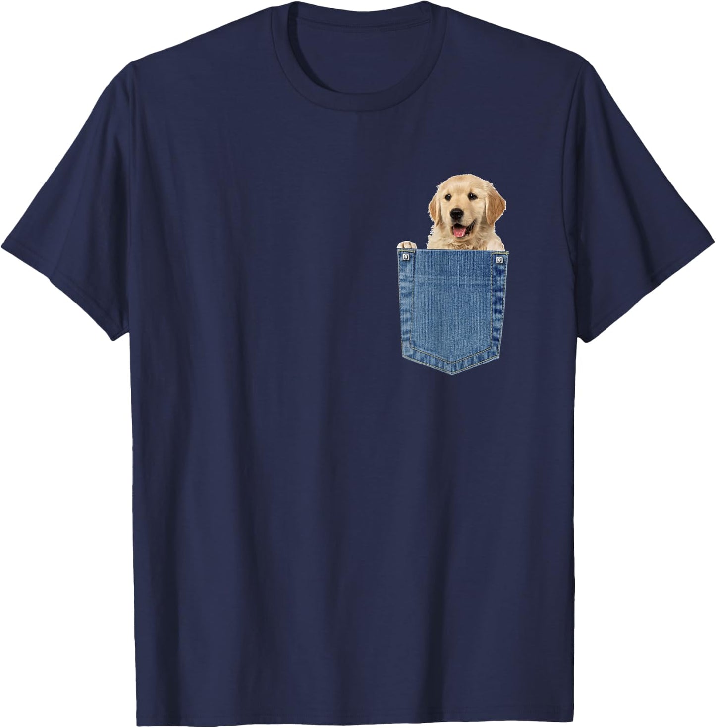 Labrador In Pocket T Shirt Funny Dog Lovers Gifts T-Shirt - T-Shirt | Navy