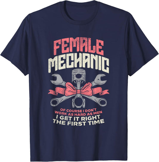 Women Car Mechanic Car Screwdriver Tuner Girlfriend T-Shirt - T-Shirt | Navy
