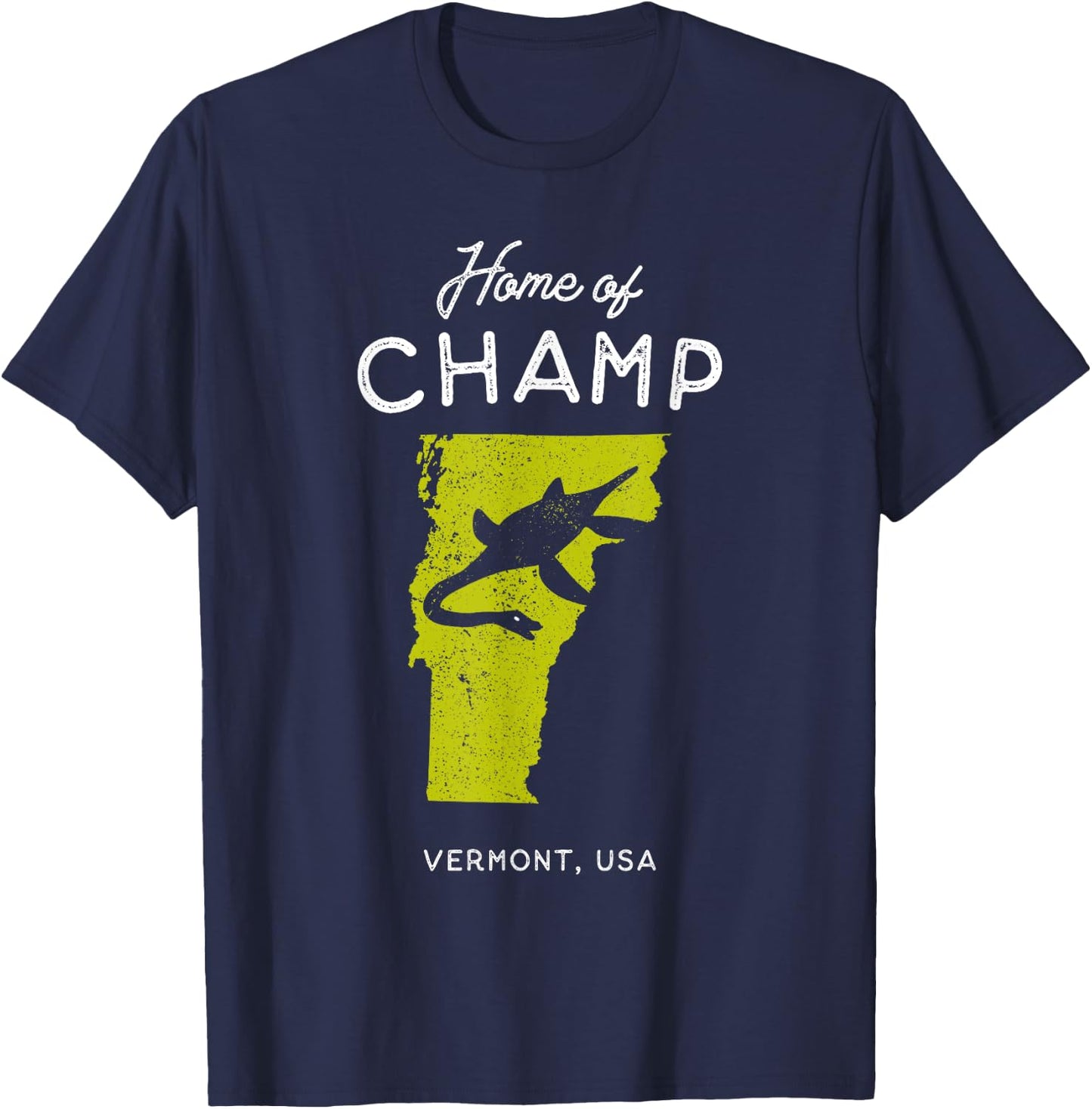 Home of Champ the Lake Monster - Vermont, USA T-Shirt - T-Shirt | Navy