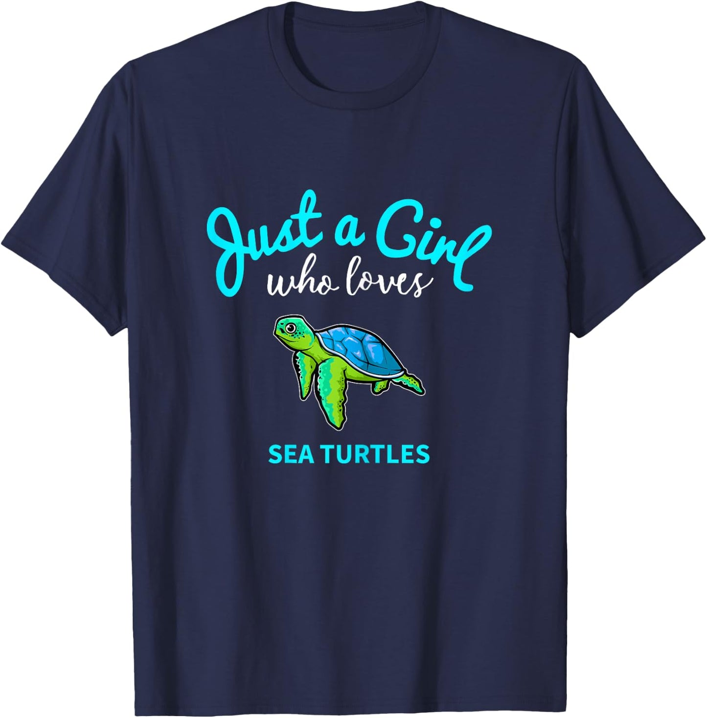 Sea Turtle Shirt for Girls | Kids Sea Turtle Shirt T-Shirt - T-Shirt | Navy