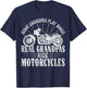 Some Grandpas Play Bingo Real Grandpas Ride Motorcycles T-Shirt - T-Shirt | Navy