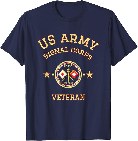 Us Army Veteran Signal Officer Military Army Engineer Gift T-Shirt - T-Shirt | Navy