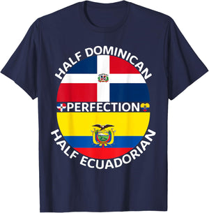 Half Ecuadorian Half Dominican Republic Ecuador Flag Men T-Shirt - T-Shirt | Navy