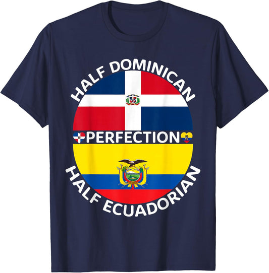 Half Ecuadorian Half Dominican Republic Ecuador Flag Men T-Shirt - T-Shirt | Navy