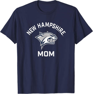 University of New Hampshire UNH Wildcats Arched Mom T-Shirt - T-Shirt | Navy