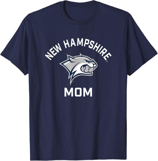 University of New Hampshire UNH Wildcats Arched Mom T-Shirt - T-Shirt | Navy