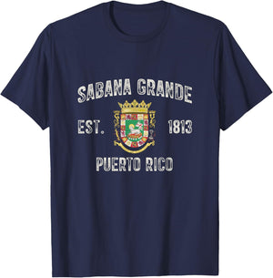 Sabana Grande In Puerto Rico Est 1813, Puerto Rico Armorial T-Shirt - T-Shirt | Navy