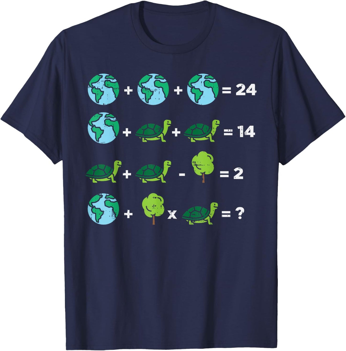 Earth Day Order Of Operations Quiz Funny Math Teacher Gift Men Women Girls Kids T-Shirt - T-Shirt | Navy