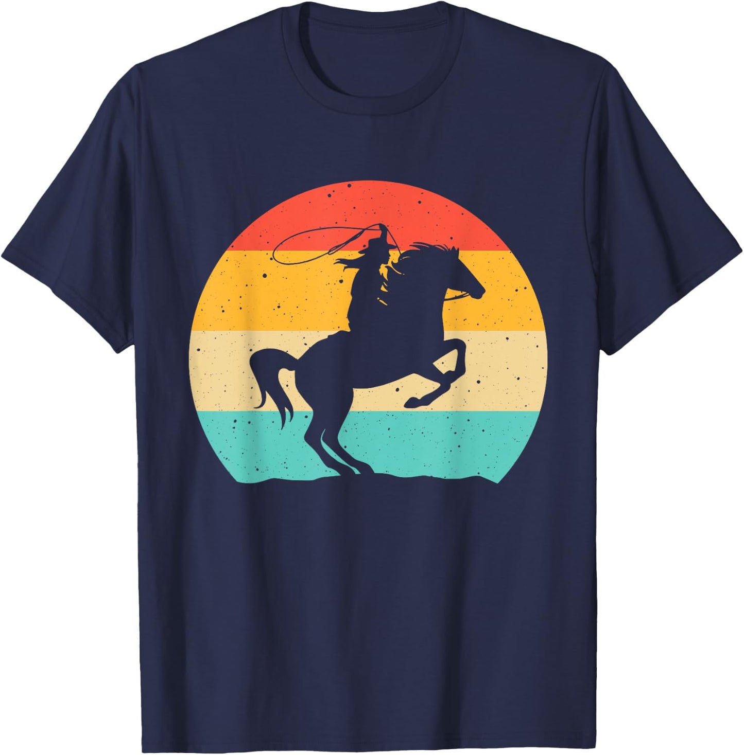 Funny Retro Western Cowgirl Gift Girl Horse Riding Women T-Shirt - T-Shirt | Navy