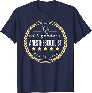Retired Anesthesiologist Shirt Funny Retirement Gift T-Shirt - T-Shirt | Navy