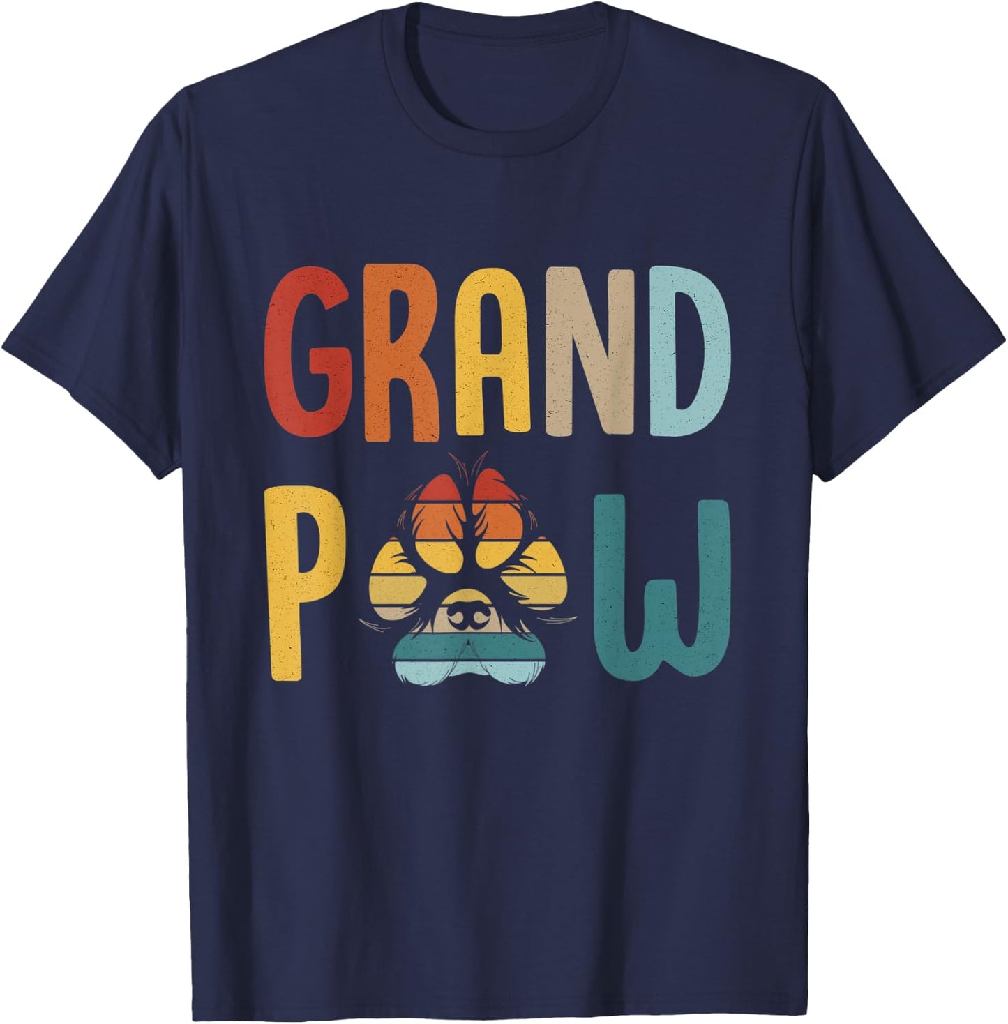 GrandPaw -best grandpa Dog Funny Dog Lover Grandparents T-Shirt - T-Shirt | Navy