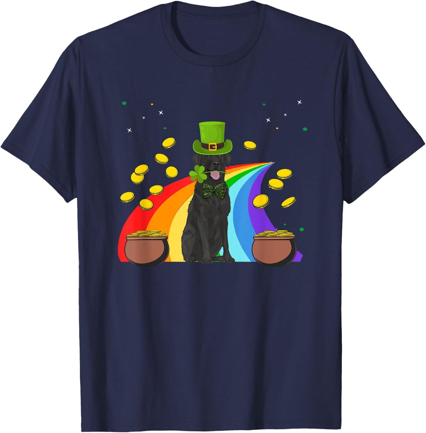 Labrador Retriever St Patrick's Day Funny Dog Lover Gifts T-Shirt - T-Shirt | Navy