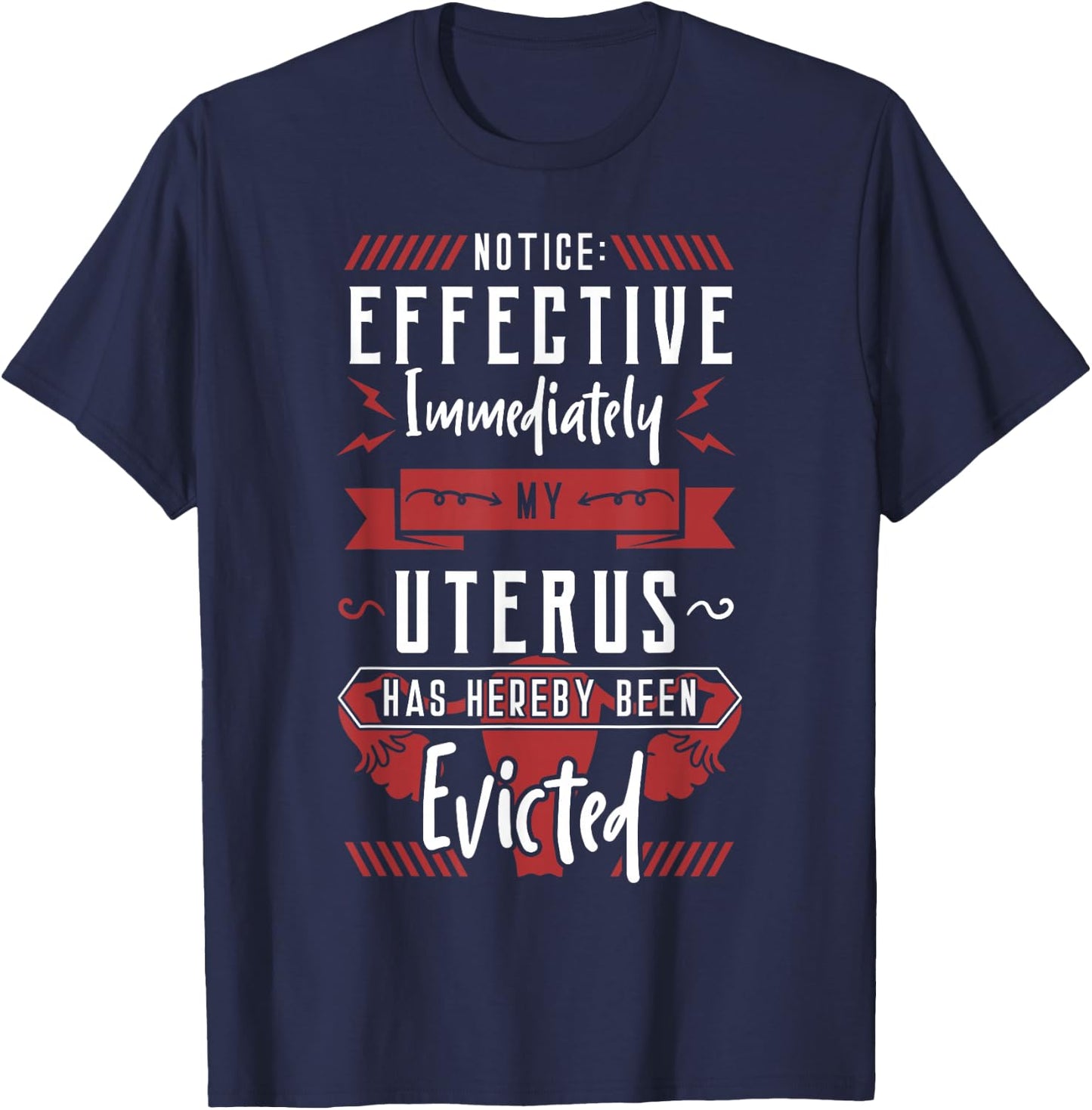 Uterus Evicted Hysterectomy Supracervical Cervix Surgery T-Shirt - T-Shirt | Navy