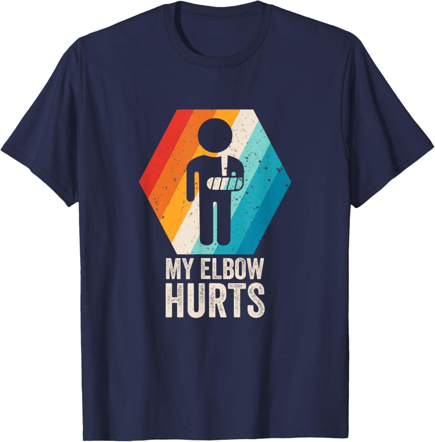 My Elbow Hurts Ellow Cancer Vintage Design T-Shirt - T-Shirt | Navy