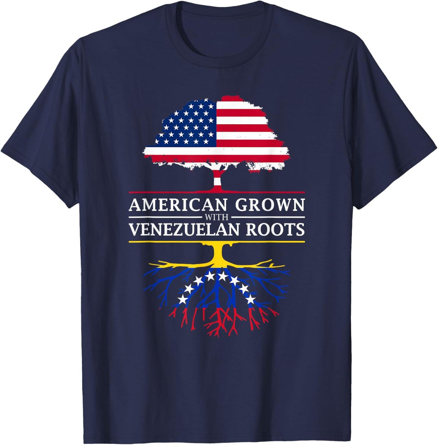 American Grown with Venezuelan Roots - Venezuela Small T-Shirt - T-Shirt | Navy