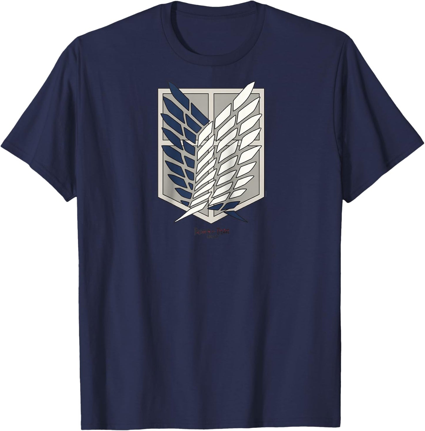 Attack on Titan Scout Regiment Shield AOT Anime Raglan Baseball T-Shirt - T-Shirt | Navy