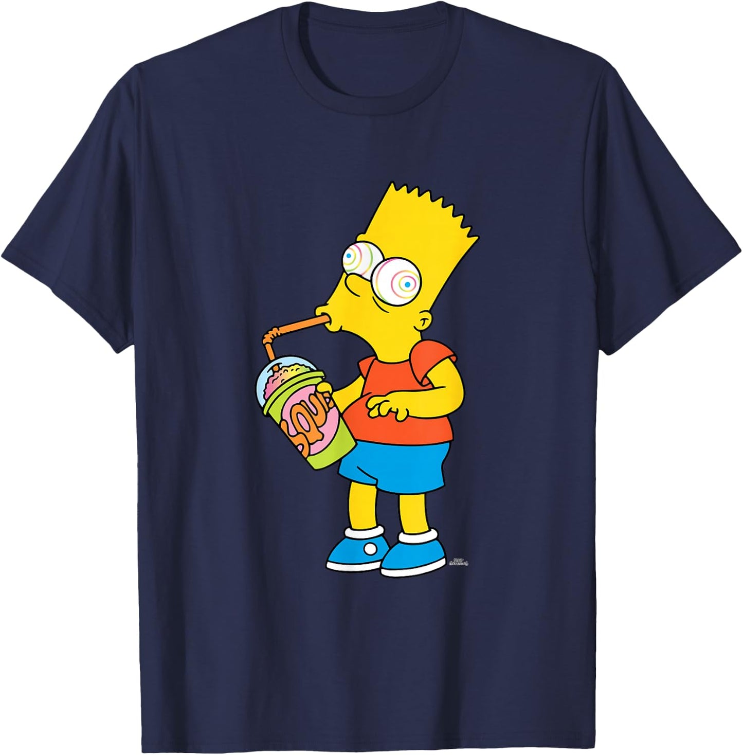 The Simpsons Bart Simpson Squishee Brain Freeze T-Shirt - T-Shirt | Navy