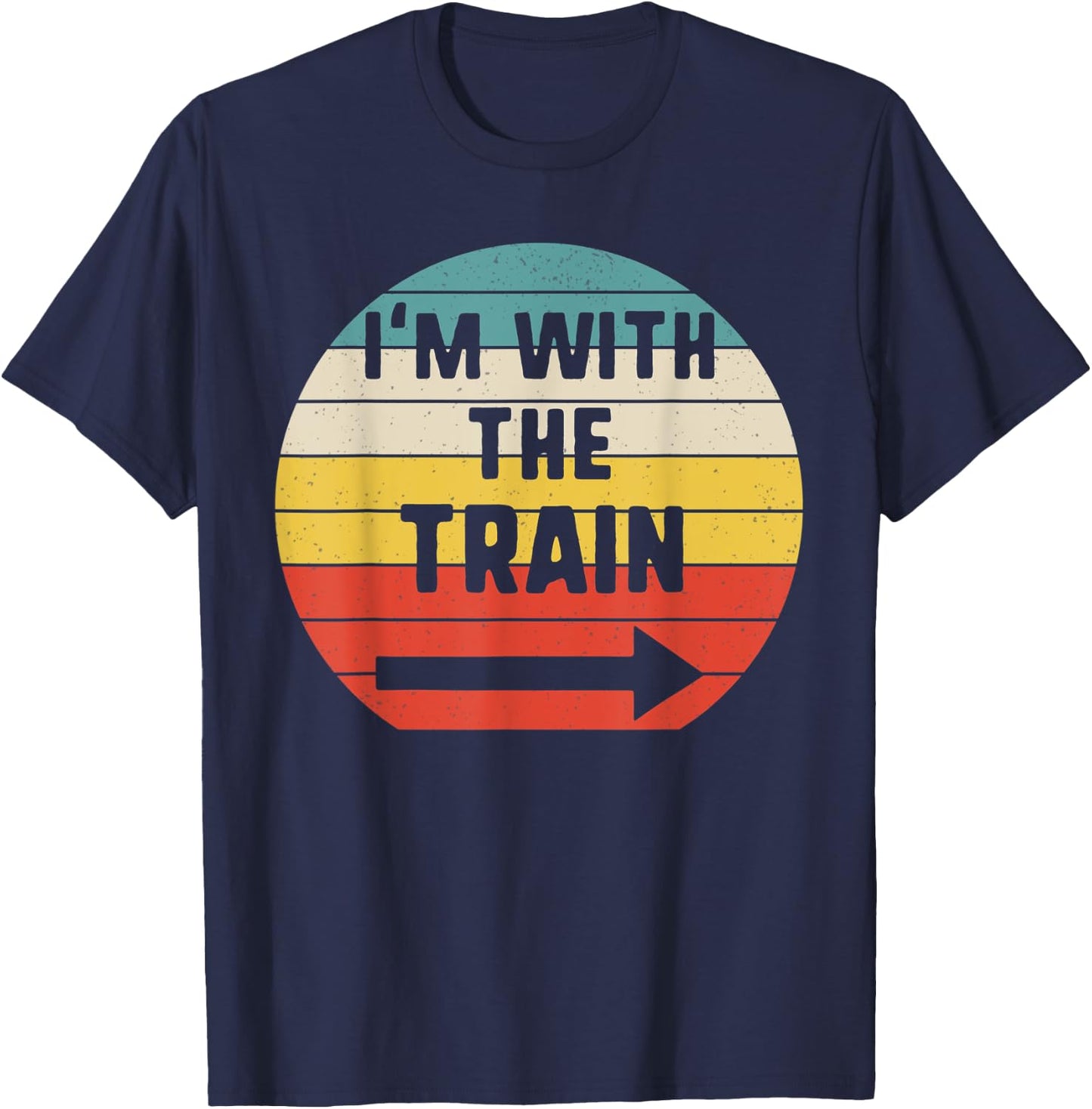 I'm With train Halloween Matching Couple Costume Vintage T-Shirt - T-Shirt | Navy