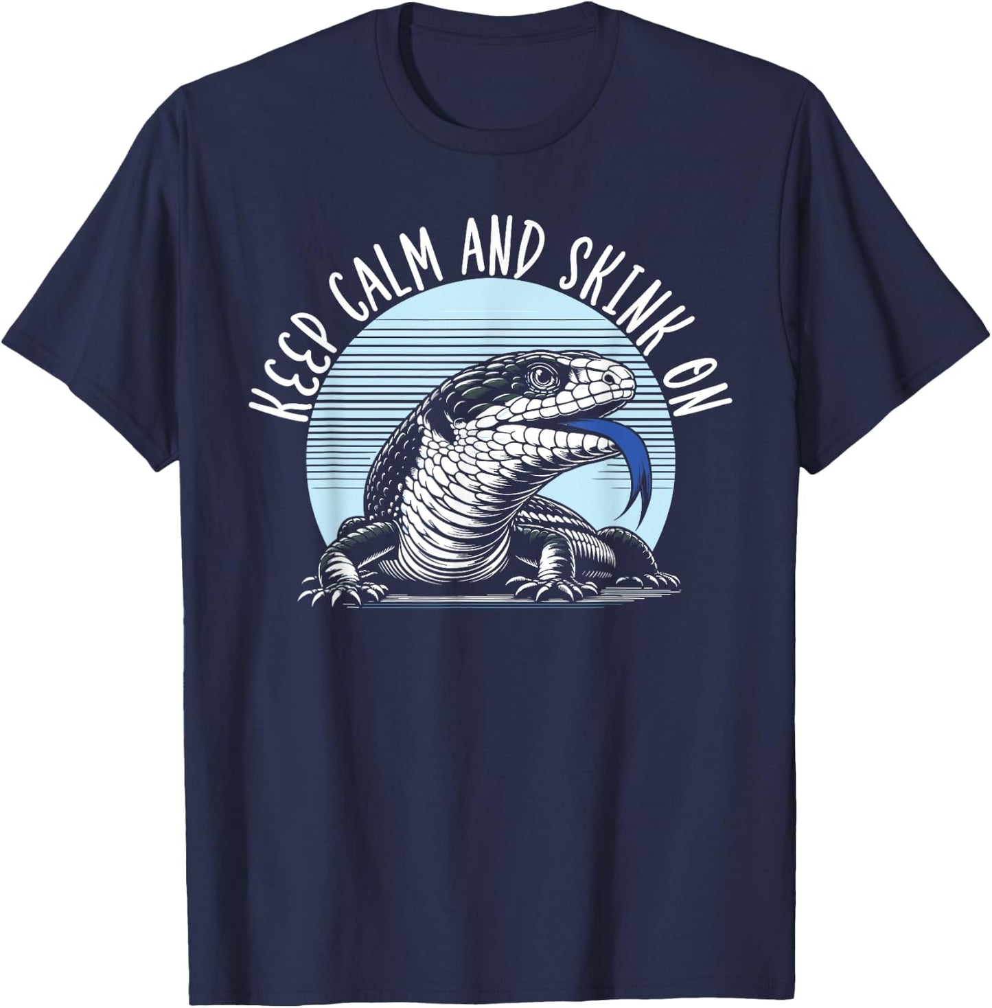 Blue Tongue Skink Lizard Lover Reptile Herpetology T-Shirt - T-Shirt | Navy