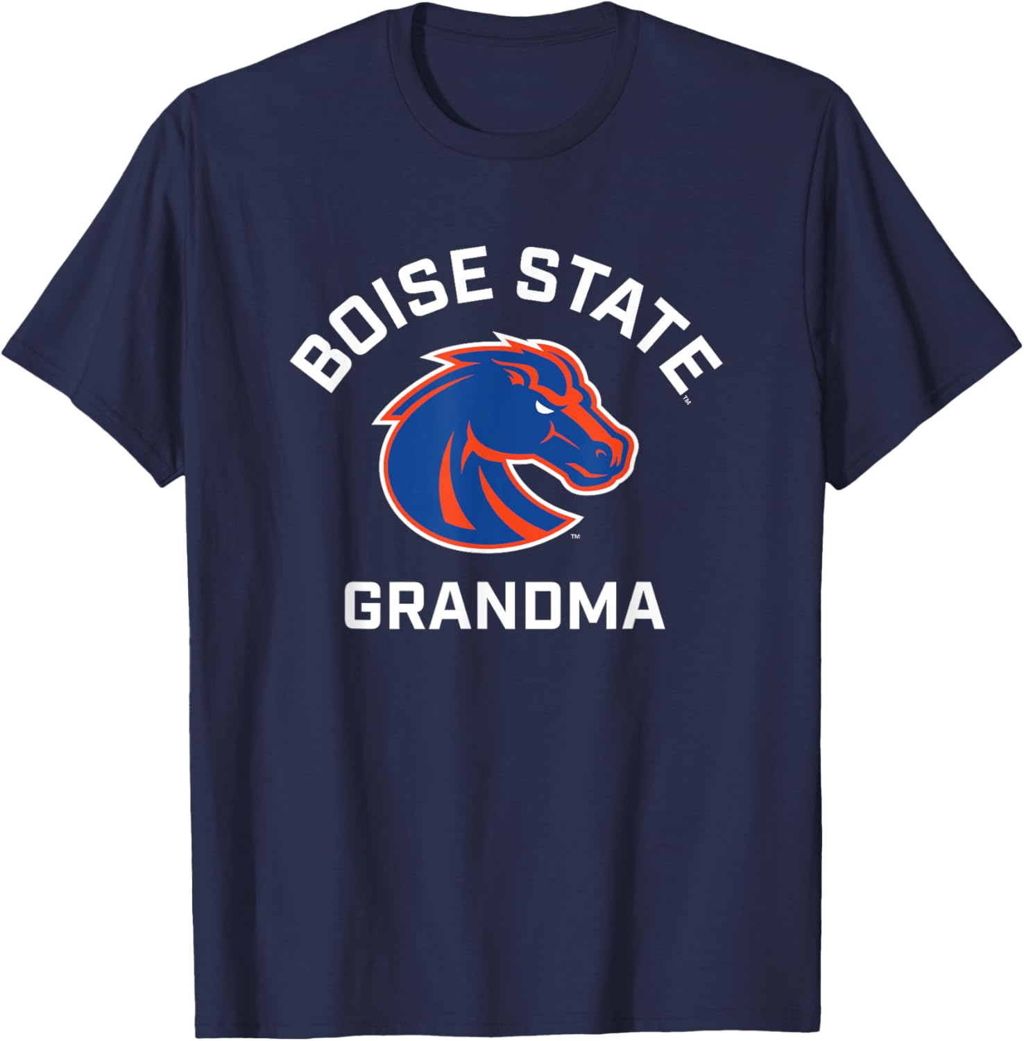 Boise State University BSU Broncos Arched Grandma T-Shirt - T-Shirt | Navy