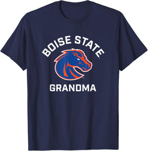 Boise State University BSU Broncos Arched Grandma T-Shirt - T-Shirt | Navy