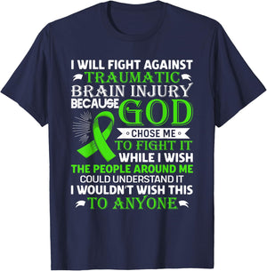 Traumatic Brain Injury Awareness TBI Warrior Awareness T-Shirt - T-Shirt | Navy