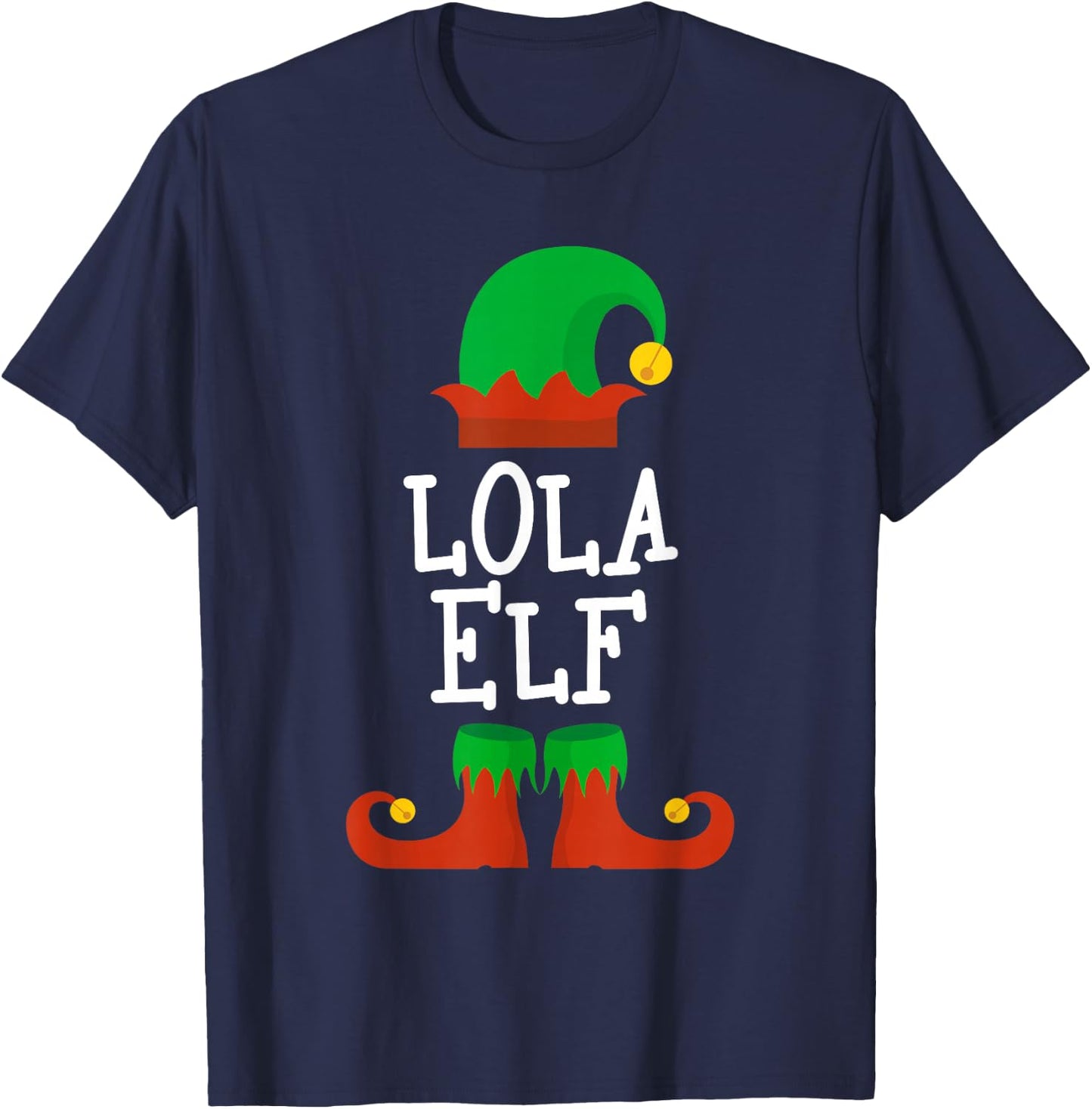 Family I'm The Lola Elf Christmas Pajama Matching Funny T-Shirt - T-Shirt | Navy