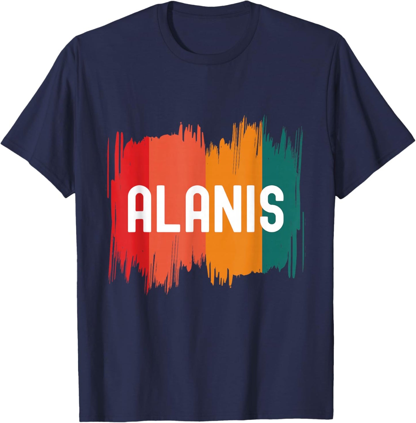 I Love Alanis Retro Sunset Personalized First Name T-Shirt - T-Shirt | Navy