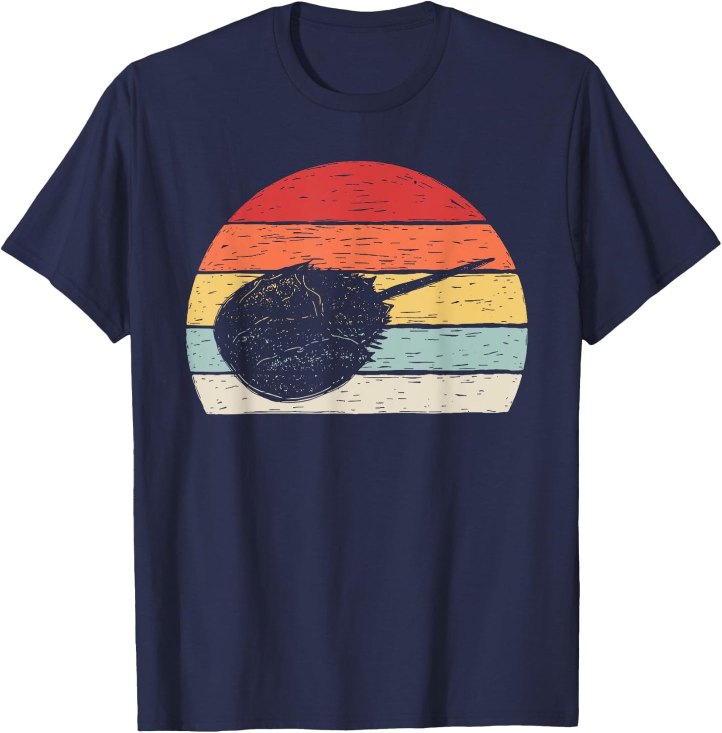 Vintage Retro Horseshoe Crab T-Shirt - T-Shirt | Navy