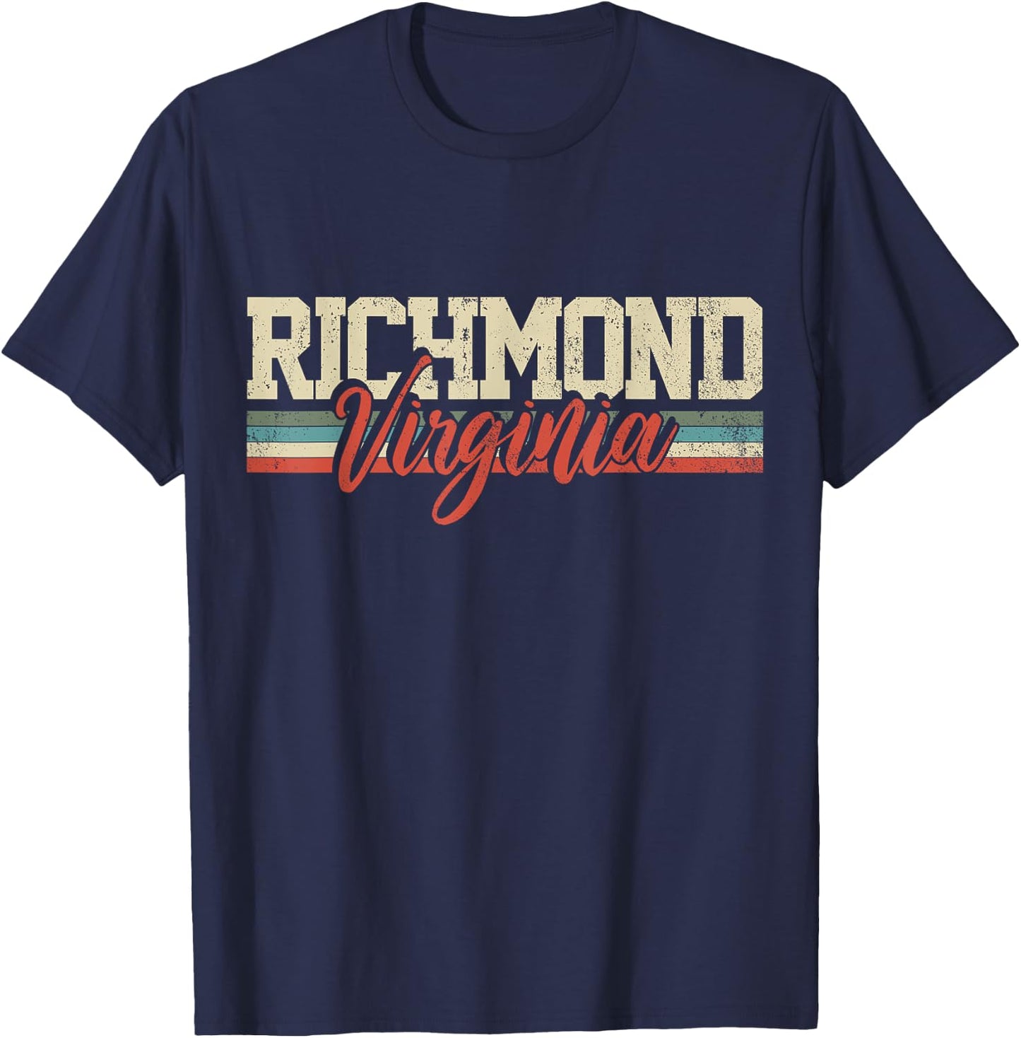 Richmond Virginia Retro Vintage T-Shirt - T-Shirt | Navy