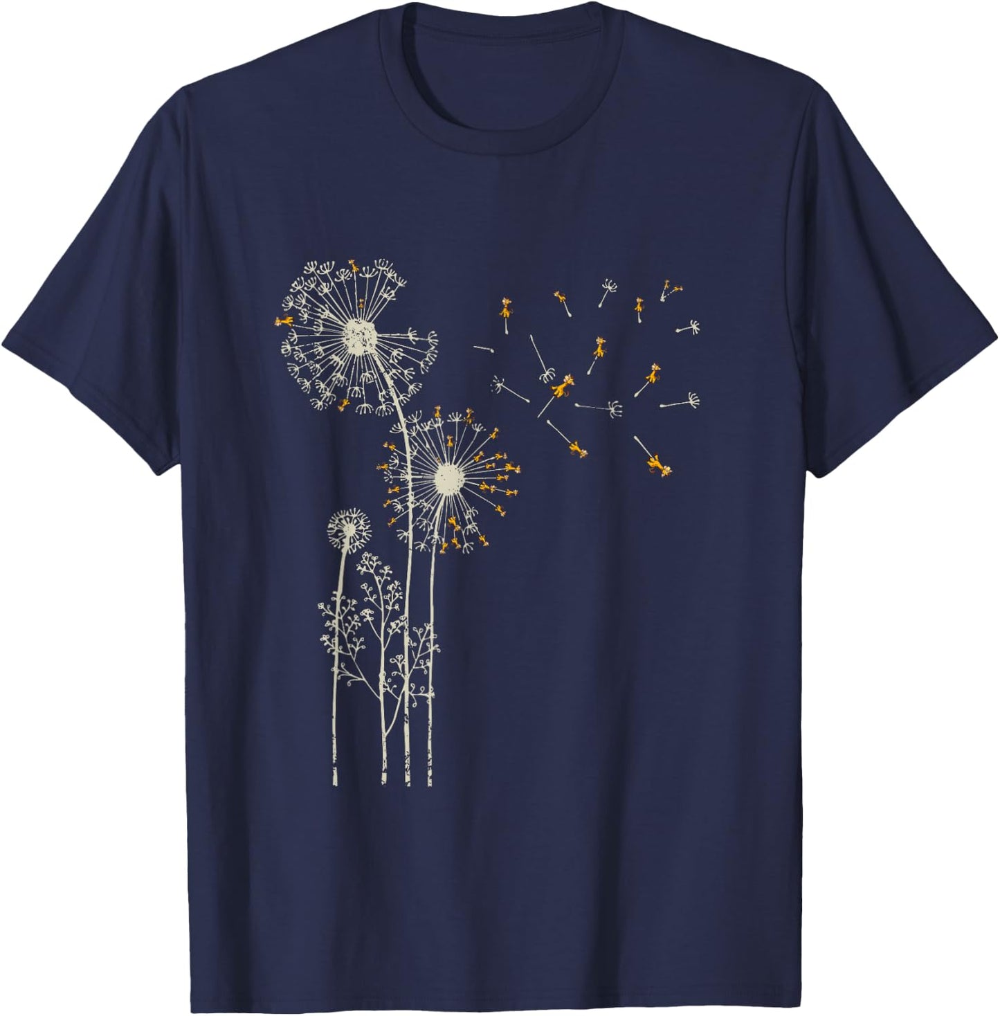 Animal Lover Zoo Keeper Gift Giraffe Dandelion T-Shirt - T-Shirt | Navy