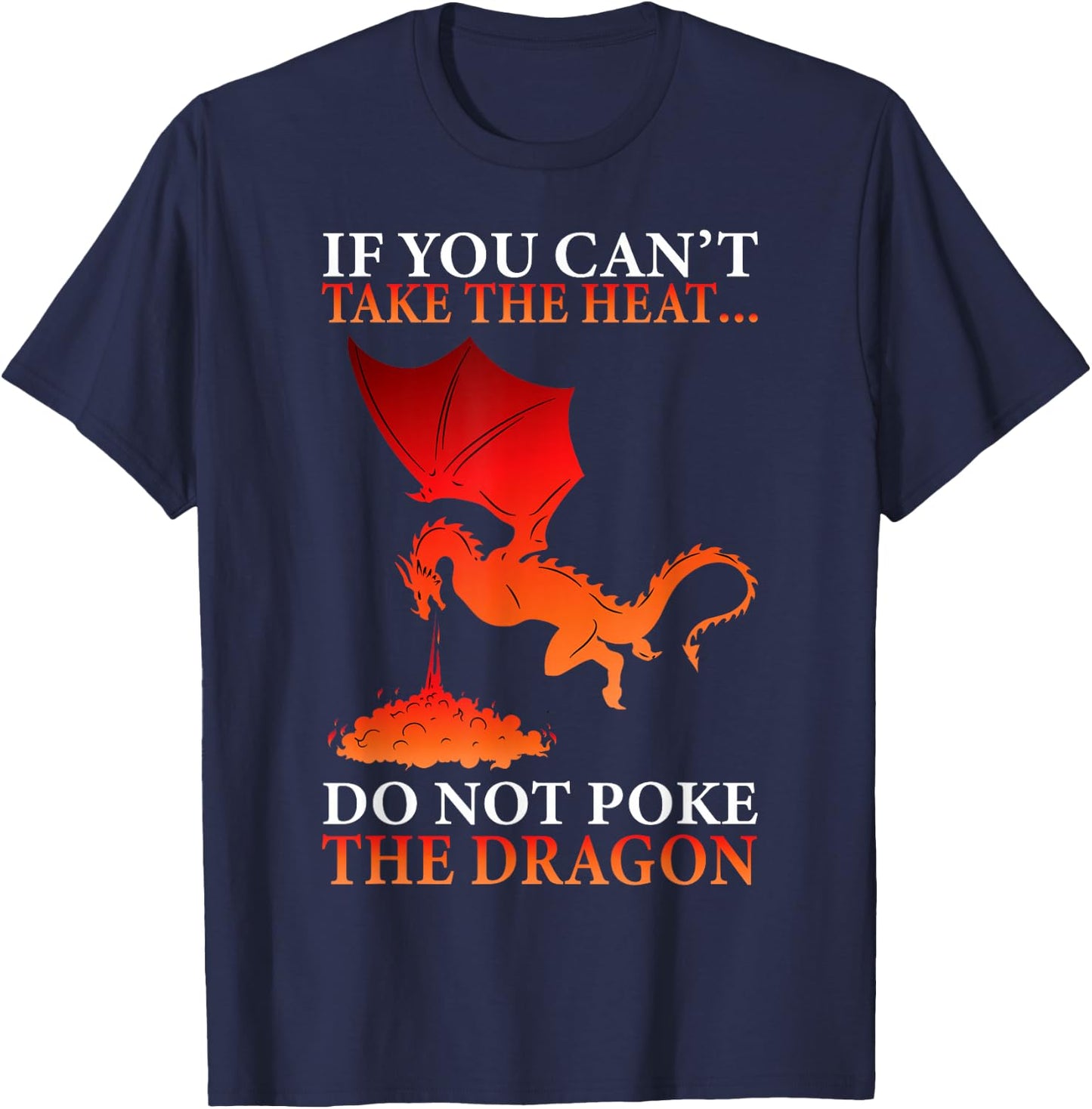 Cool Dragon Flame-Spewing Flying Mythical Creature Small T-Shirt - T-Shirt | Navy