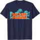 Miami Orange Turquoise Palm Trees T-Shirt - T-Shirt | Navy