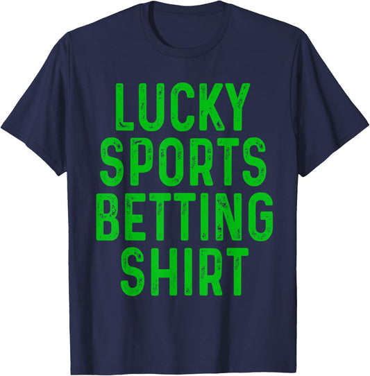 Retro Lucky Sports Betting Shirt Funny Gambling Gift Gambler T-Shirt - T-Shirt | Navy