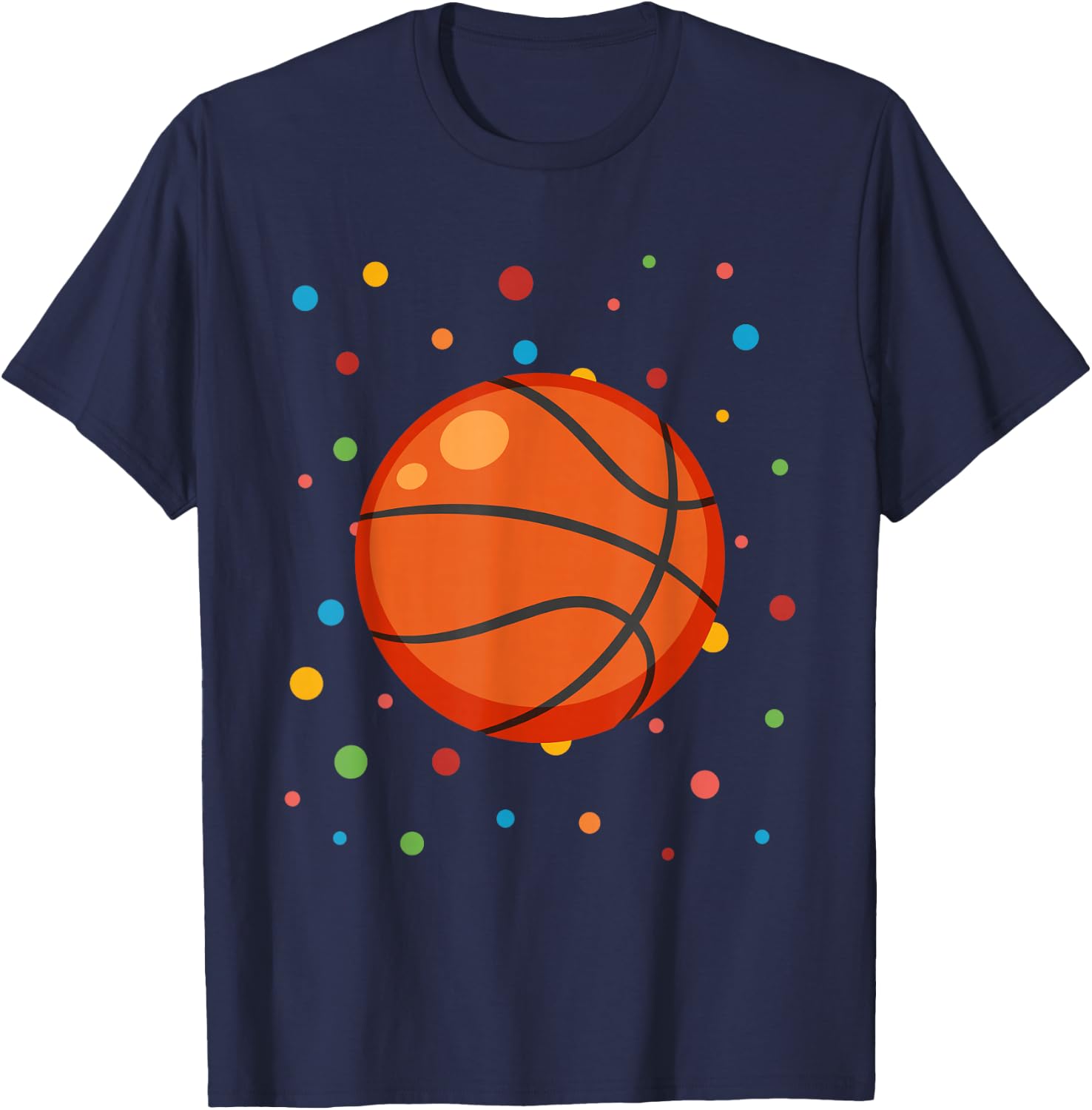 Dot Day Shirt Polka Dots Basketball Kids Boy Girl Youth T-Shirt - T-Shirt | Navy
