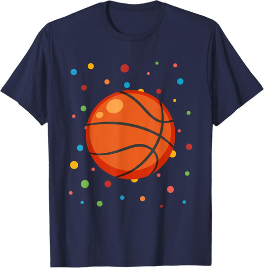 Dot Day Shirt Polka Dots Basketball Kids Boy Girl Youth T-Shirt - T-Shirt | Navy