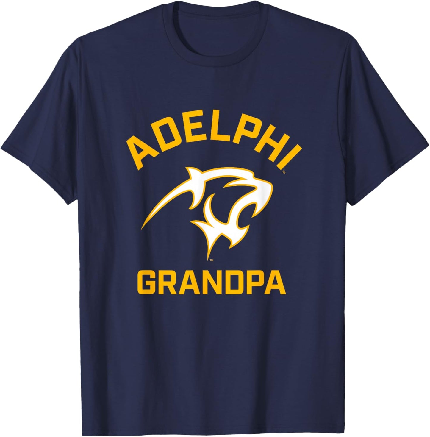 Adelphi University Panthers Arched Grandpa T-Shirt - T-Shirt | Navy