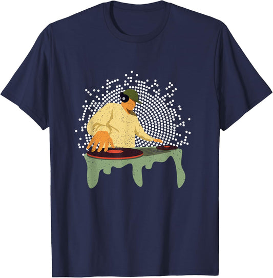 Cool DJ Club Mix Music Deejay Playing Remixes Nightclub Gift T-Shirt - T-Shirt | Navy