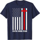 Faith Over Fear Cross Christ USA Flag American US Christian T-Shirt - T-Shirt | Navy