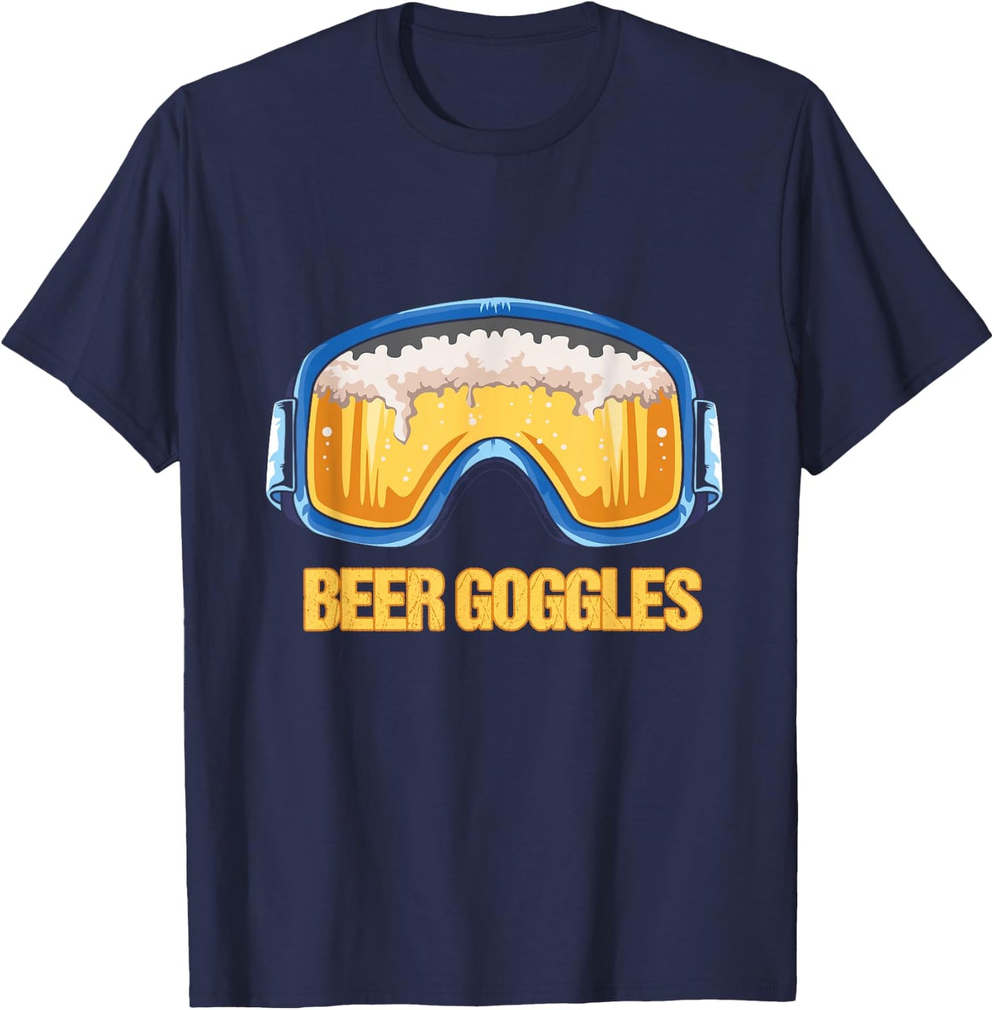 Snowboarding - Beer Goggles - Ski Mountain T-Shirt - T-Shirt | Navy