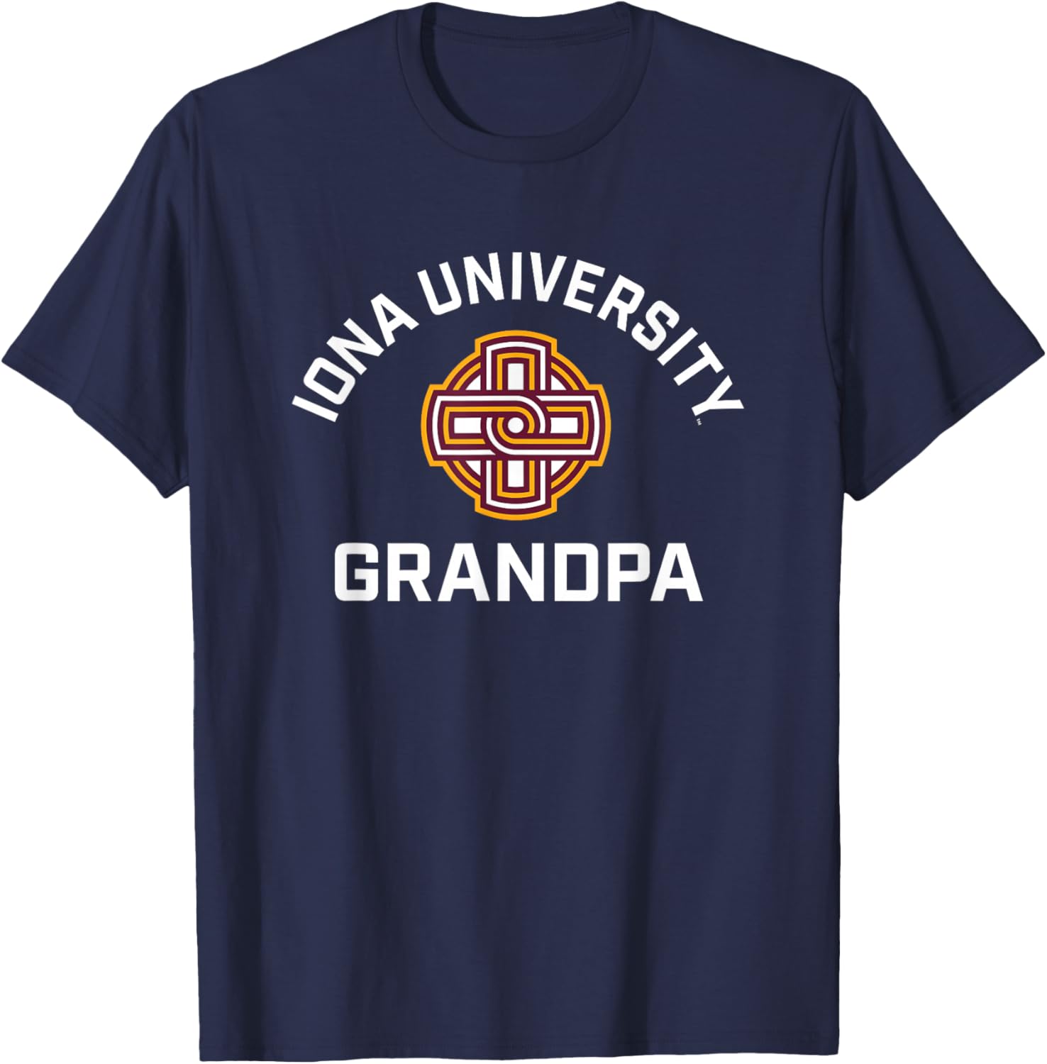 Iona University Gaels Arched Grandpa T-Shirt - T-Shirt | Navy