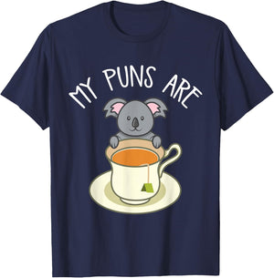 My Puns Are Koala Tea Koala Lover Gift T-Shirt - T-Shirt | Navy